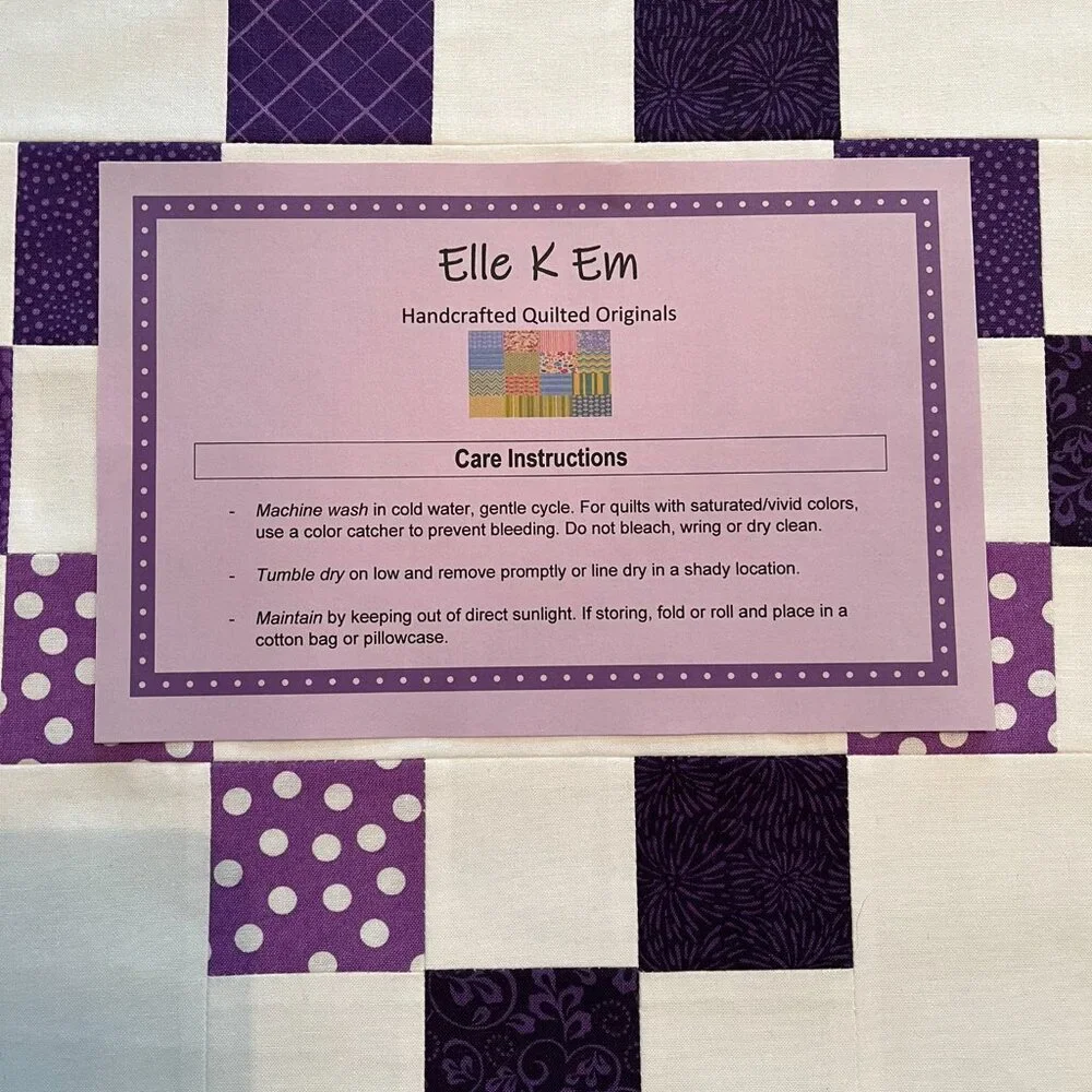 New Handcrafted Americana Lap Quilt or Throw in Red, Cream & Navy Blue - Picture 9 of 9